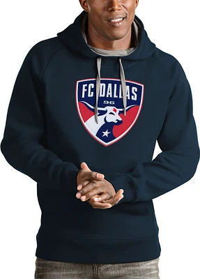 Antigua FC Dallas Mens Navy Blue Full Front Victory Long Sleeve Hoodie