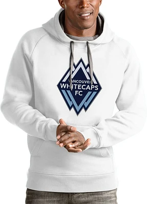Antigua Vancouver Whitecaps FC Mens White Full Front Victory Long Sleeve Hoodie