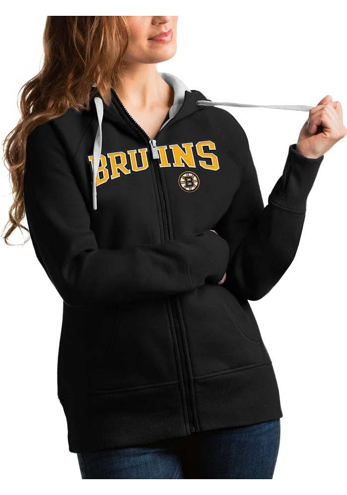Antigua Boston Bruins Womens Split Victory Long Sleeve Full Zip Jacket