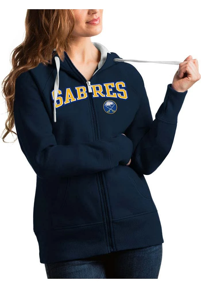 Antigua Buffalo Sabres Womens Navy Blue Split Victory Long Sleeve Full Zip Jacket