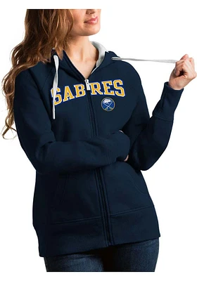 Antigua Buffalo Sabres Womens Navy Blue Split Victory Long Sleeve Full Zip Jacket