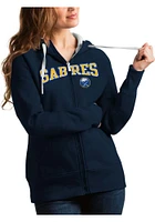 Antigua Buffalo Sabres Womens Navy Blue Split Victory Long Sleeve Full Zip Jacket