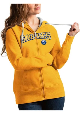 Antigua Buffalo Sabres Womens Gold Split Victory Long Sleeve Full Zip Jacket