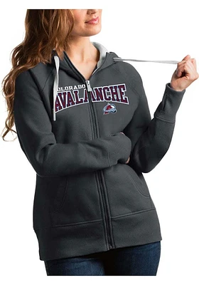 Antigua Colorado Avalanche Womens Charcoal Split Victory Long Sleeve Full Zip Jacket