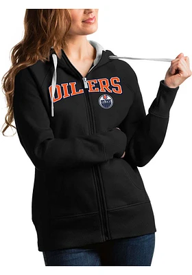 Antigua Edmonton Oilers Womens Split Victory Long Sleeve Full Zip Jacket