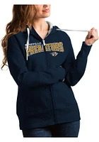 Antigua Nashville Predators Womens Navy Blue Split Victory Long Sleeve Full Zip Jacket