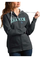 Antigua Seattle Kraken Womens Charcoal Split Victory Long Sleeve Full Zip Jacket