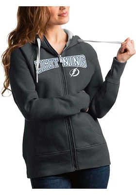 Antigua Tampa Bay Lightning Womens Charcoal Split Victory Long Sleeve Full Zip Jacket