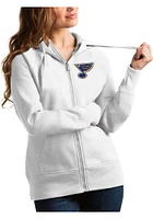 Antigua St Louis Blues Womens Victory Long Sleeve Full Zip Jacket