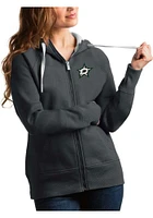 Antigua Dallas Stars Womens Charcoal Victory Full Long Sleeve Zip Jacket