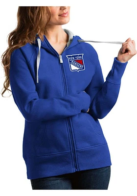 Antigua New York Rangers Womens Navy Blue Victory Long Sleeve Full Zip Jacket