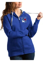 Antigua New York Rangers Womens Navy Blue Victory Long Sleeve Full Zip Jacket