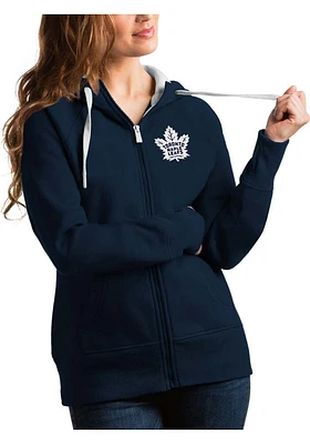 Antigua Toronto Maple Leafs Womens Navy Blue Victory Long Sleeve Full Zip Jacket