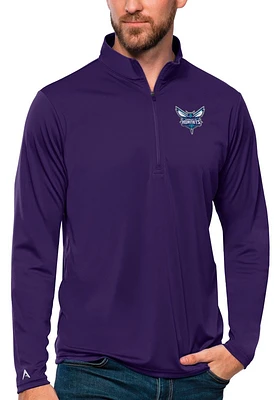 Antigua Charlotte Hornets Mens Tribute Long Sleeve Qtr Zip Pullover