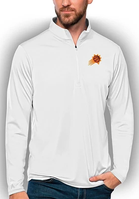 Antigua Phoenix Suns Mens White Tribute Long Sleeve Qtr Zip Pullover