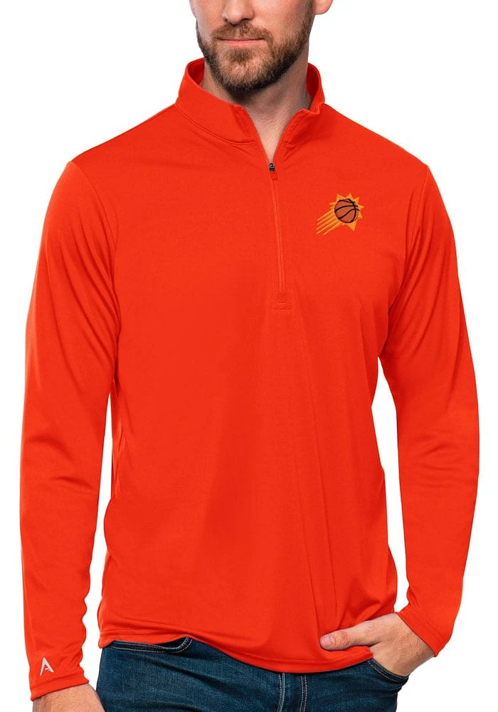 Antigua Phoenix Suns Mens Orange Tribute Long Sleeve Qtr Zip Pullover