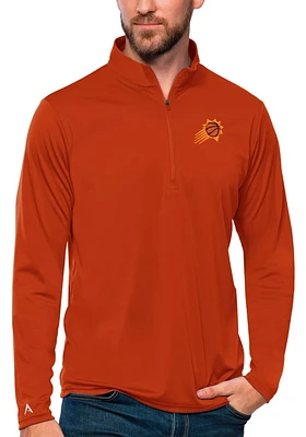 Antigua Phoenix Suns Mens Burnt Orange Tribute Long Sleeve Qtr Zip Pullover