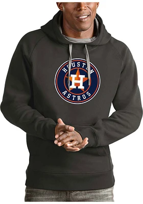 Antigua Houston Astros Mens Charcoal Full Front Victory Long Sleeve Hoodie