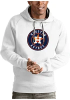 Antigua Houston Astros Mens White Full Front Victory Long Sleeve Hoodie