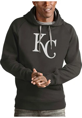 Antigua Kansas City Royals Mens Charcoal Full Front Victory Long Sleeve Hoodie