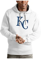 Antigua Kansas City Royals Mens White Full Front Victory Long Sleeve Hoodie