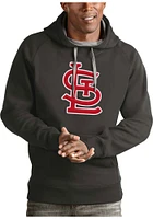 Antigua St Louis Cardinals Mens Charcoal Full Front Victory Long Sleeve Hoodie