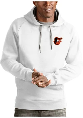 Antigua Baltimore Orioles Mens White Victory Long Sleeve Hoodie
