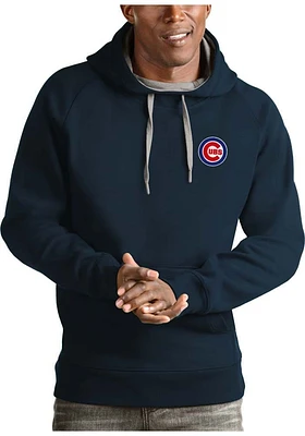 Antigua Chicago Cubs Mens Navy Blue Victory Long Sleeve Hoodie