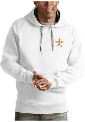 Antigua Houston Astros Mens White Victory Long Sleeve Hoodie