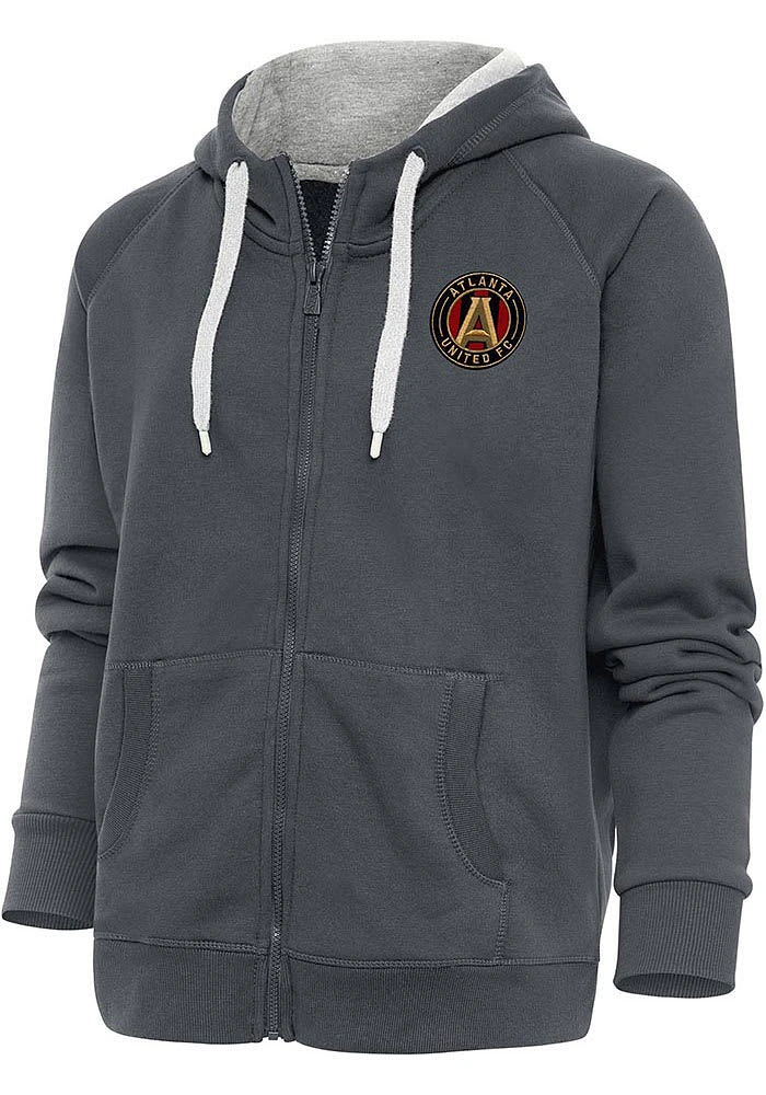 Antigua Atlanta United FC Womens Charcoal Victory Long Sleeve Full Zip Jacket
