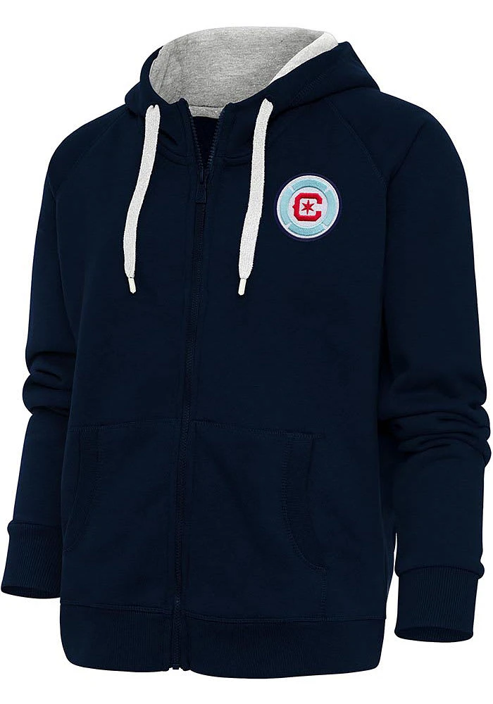 Antigua Chicago Fire Womens Navy Blue Victory Long Sleeve Full Zip Jacket