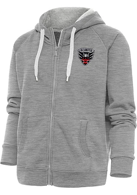 Antigua DC United Womens Grey Victory Long Sleeve Full Zip Jacket