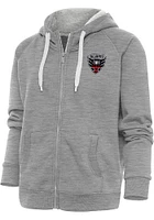 Antigua DC United Womens Grey Victory Long Sleeve Full Zip Jacket