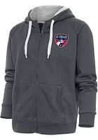 Antigua FC Dallas Womens Charcoal Victory Long Sleeve Full Zip Jacket