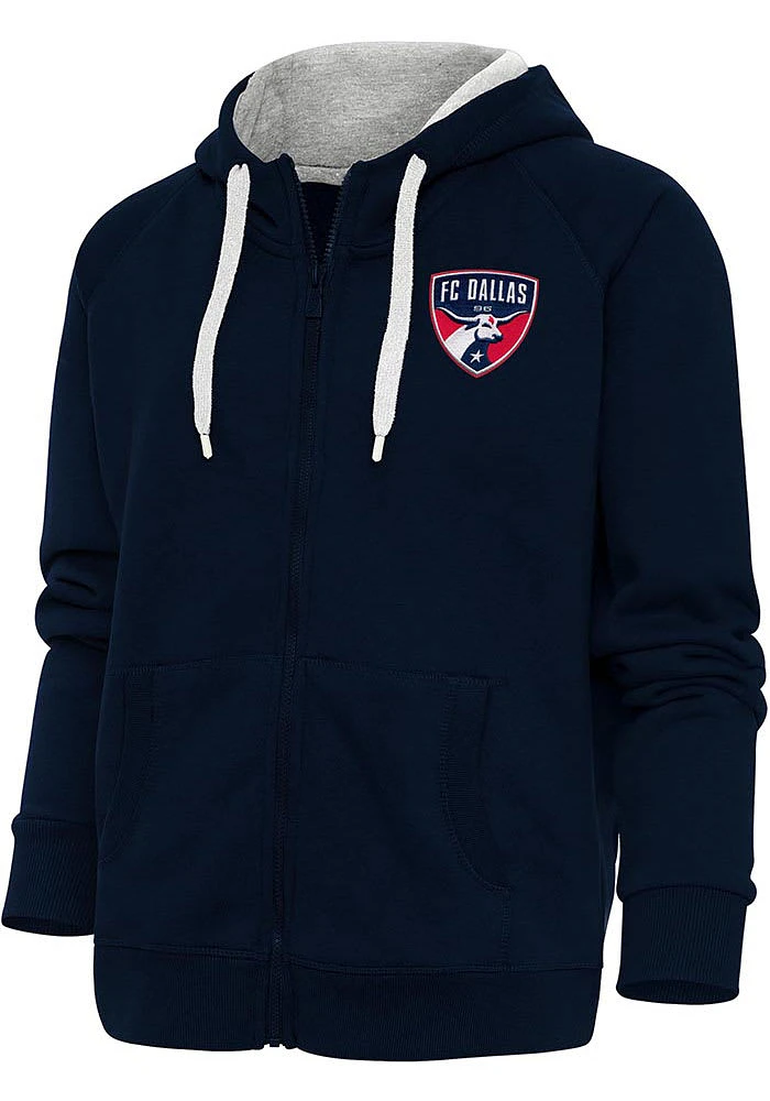 Antigua FC Dallas Womens Navy Blue Victory Long Sleeve Full Zip Jacket