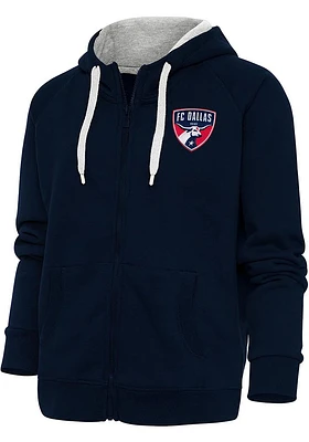 Antigua FC Dallas Womens Navy Blue Victory Long Sleeve Full Zip Jacket