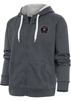 Antigua Inter Miami CF Womens Charcoal Victory Long Sleeve Full Zip Jacket