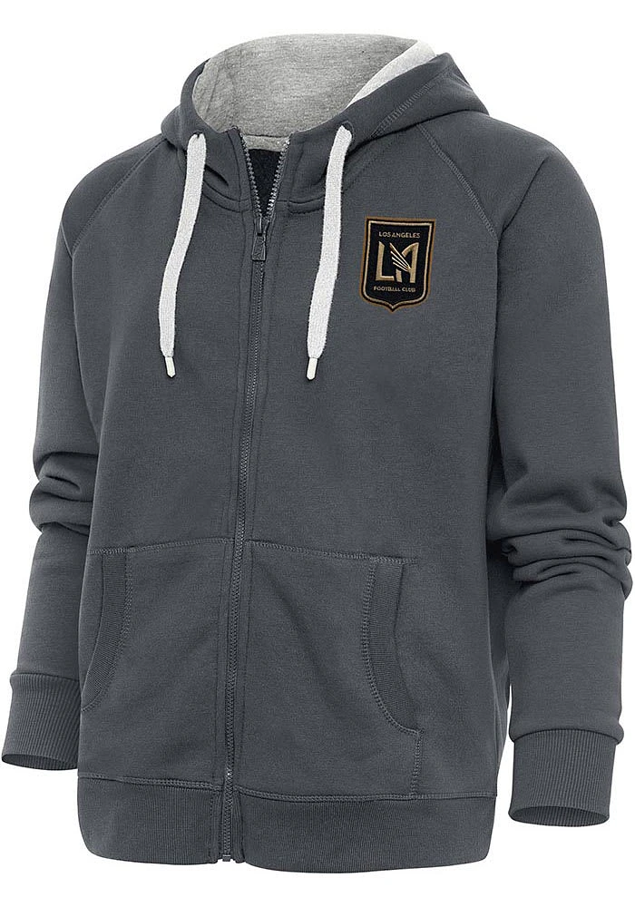 Antigua Los Angeles FC Womens Charcoal Victory Long Sleeve Full Zip Jacket
