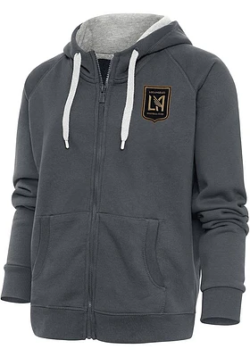 Antigua Los Angeles FC Womens Charcoal Victory Long Sleeve Full Zip Jacket