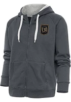 Antigua Los Angeles FC Womens Charcoal Victory Long Sleeve Full Zip Jacket