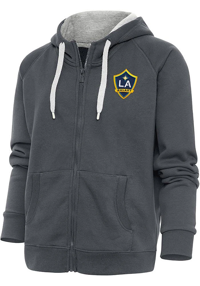 Antigua LA Galaxy Womens Charcoal Victory Long Sleeve Full Zip Jacket