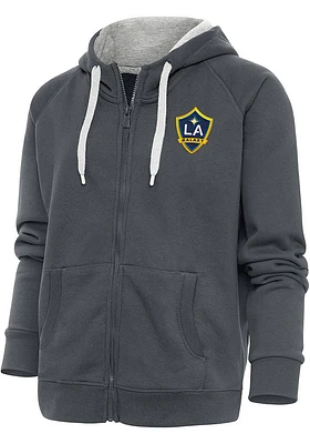 Antigua LA Galaxy Womens Charcoal Victory Long Sleeve Full Zip Jacket