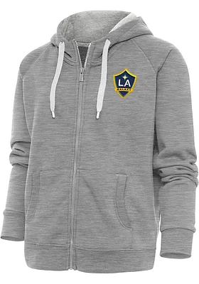 Antigua LA Galaxy Womens Grey Victory Long Sleeve Full Zip Jacket