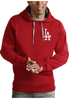 Antigua Los Angeles Dodgers Mens Red Victory Long Sleeve Hoodie