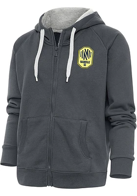 Antigua Nashville SC Womens Charcoal Victory Long Sleeve Full Zip Jacket