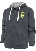 Antigua Nashville SC Womens Charcoal Victory Long Sleeve Full Zip Jacket