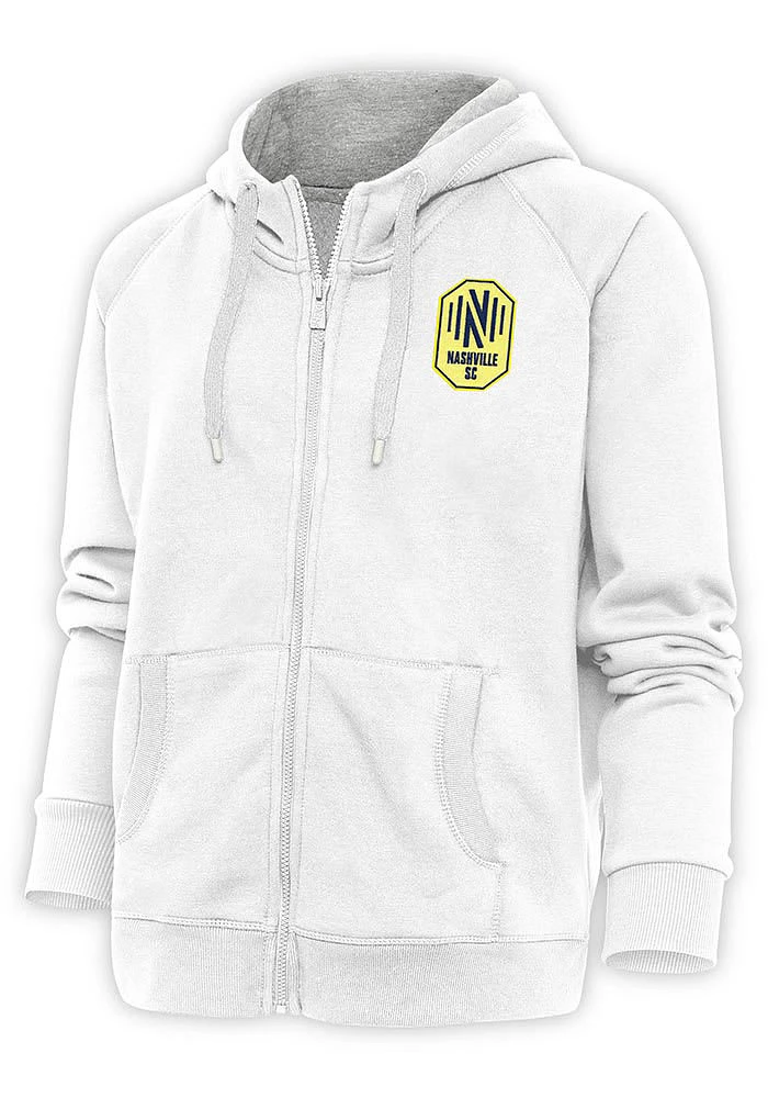 Antigua Nashville SC Womens White Victory Long Sleeve Full Zip Jacket