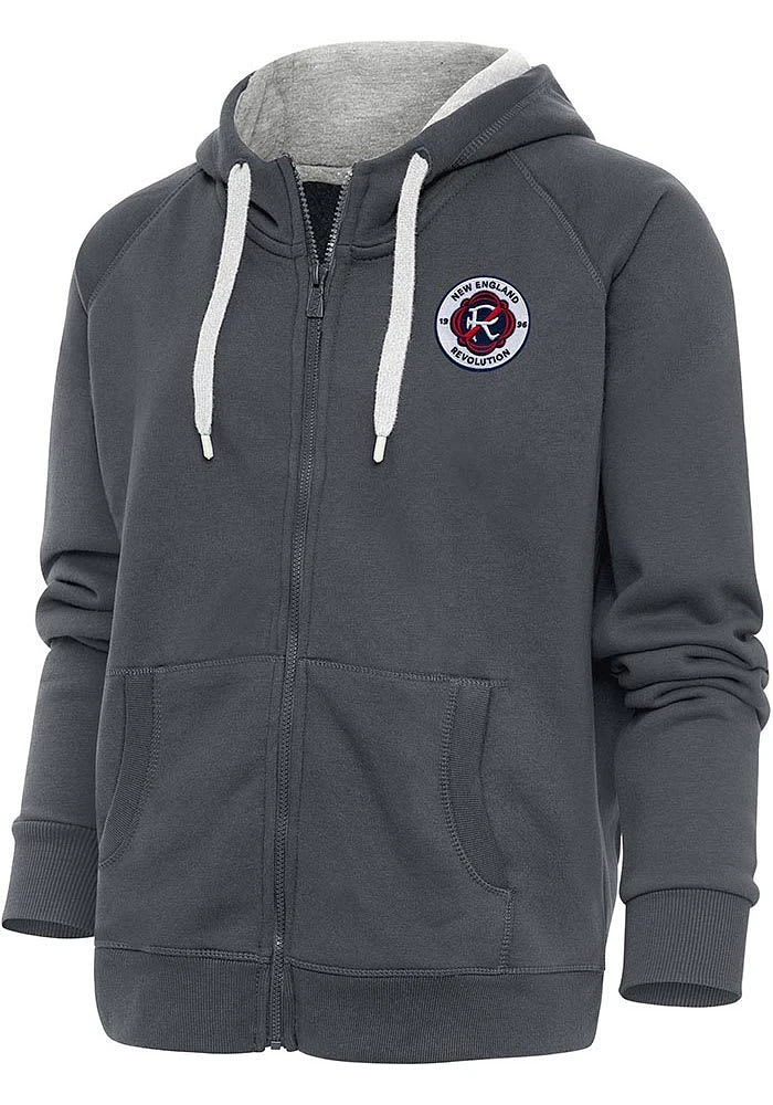 Antigua New England Revolution Womens Charcoal Victory Long Sleeve Full Zip Jacket