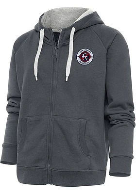 Antigua New England Revolution Womens Charcoal Victory Long Sleeve Full Zip Jacket