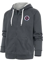 Antigua New England Revolution Womens Charcoal Victory Long Sleeve Full Zip Jacket